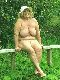 Flabby granny outdoors.